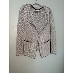 #B8 DEVOTION made in Italy silver and white square knit cardigan sweater